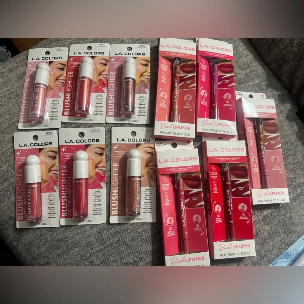 L.A Colors Blushlighter Cream Blush & Lip Liner HUGE Lot 11 Pieces Dual Ended